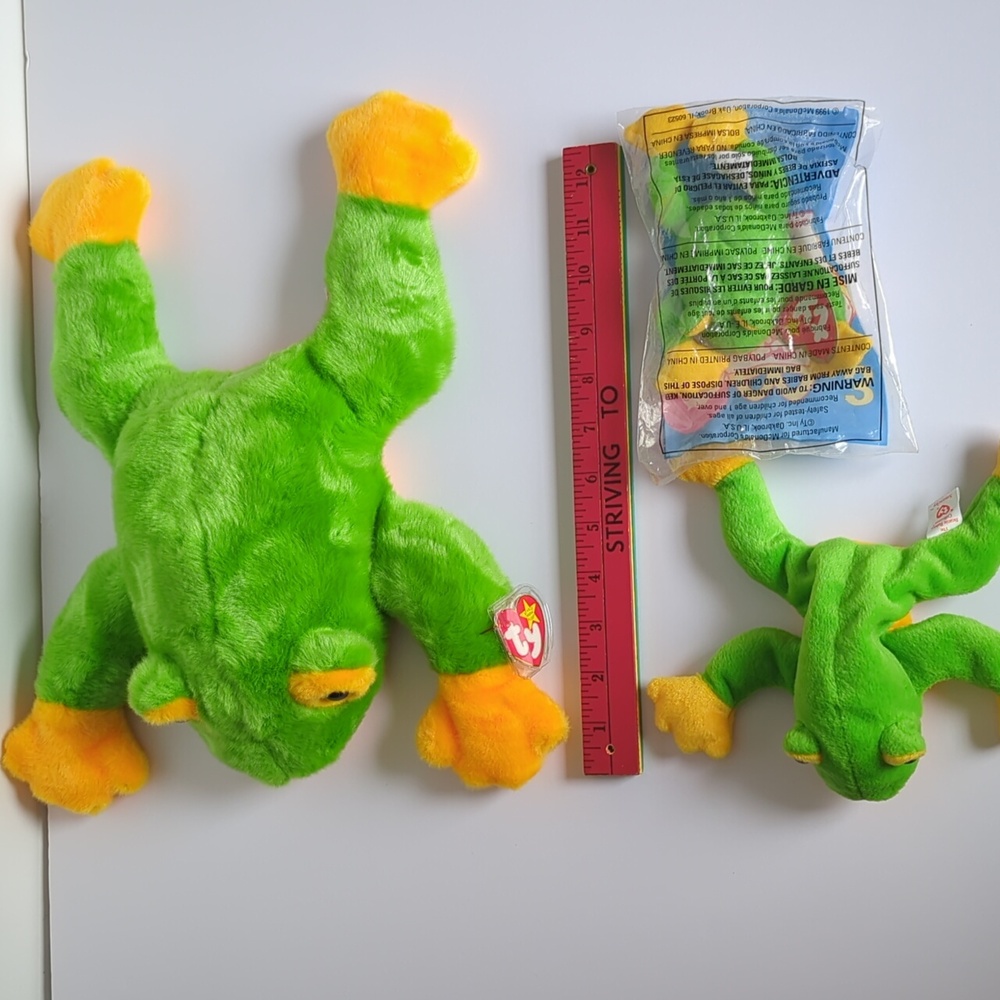 Ty lot Smoochy beanie babies beanie buddies McDonald's frogs with tags 97-99 - Picture 11 of 11